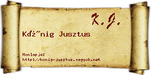 Kőnig Jusztus névjegykártya